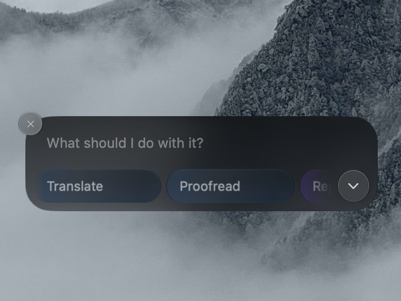 Prompt shortcuts and a prompt beside selected text