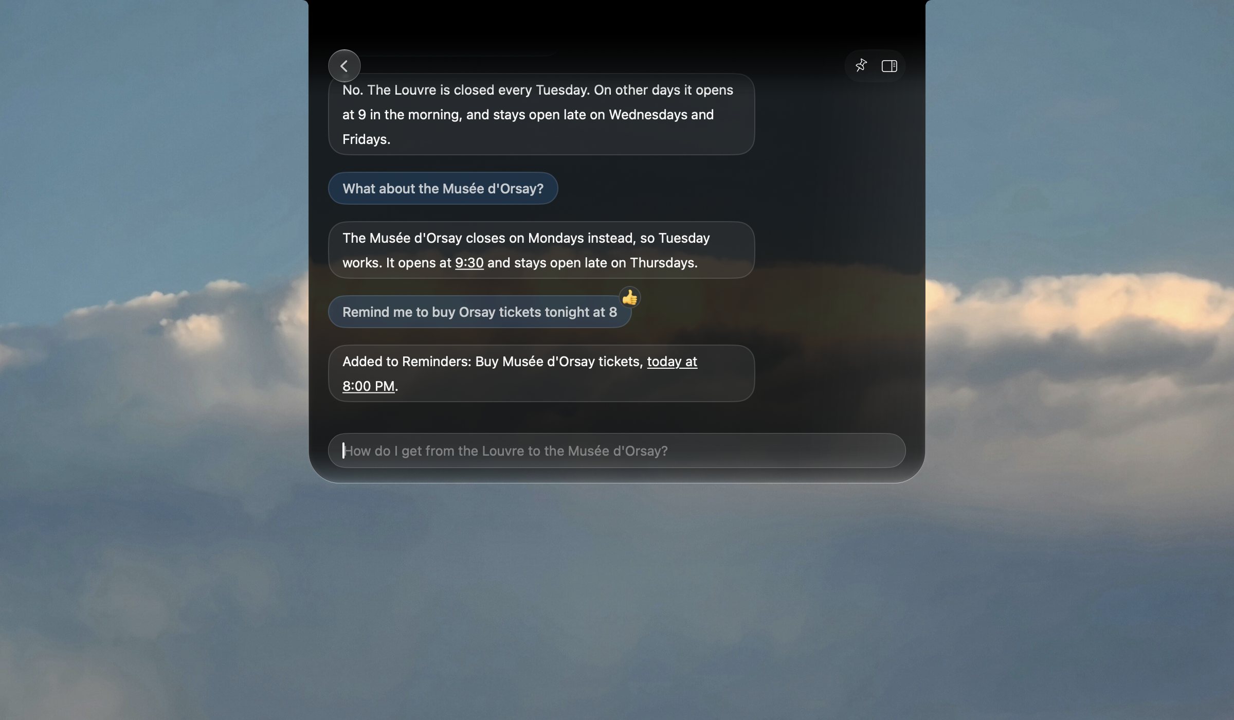 A suggested next question in the prompt