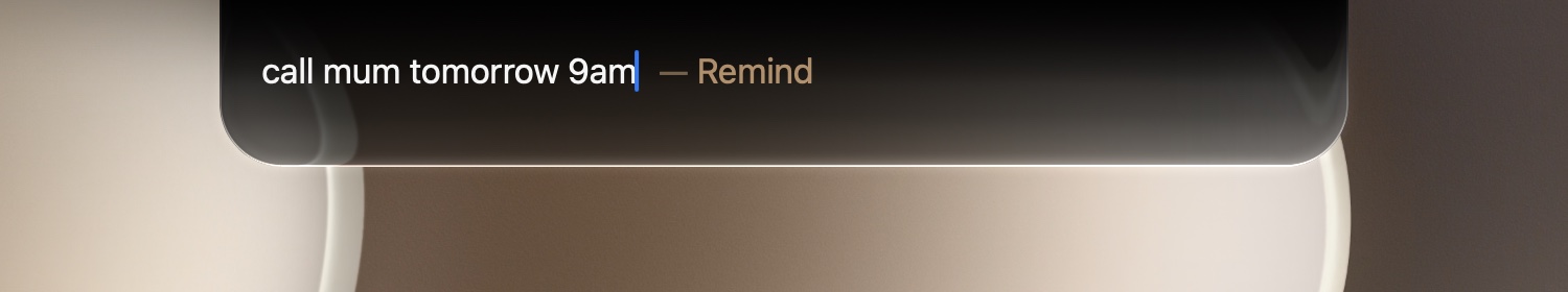 Typing a reminder